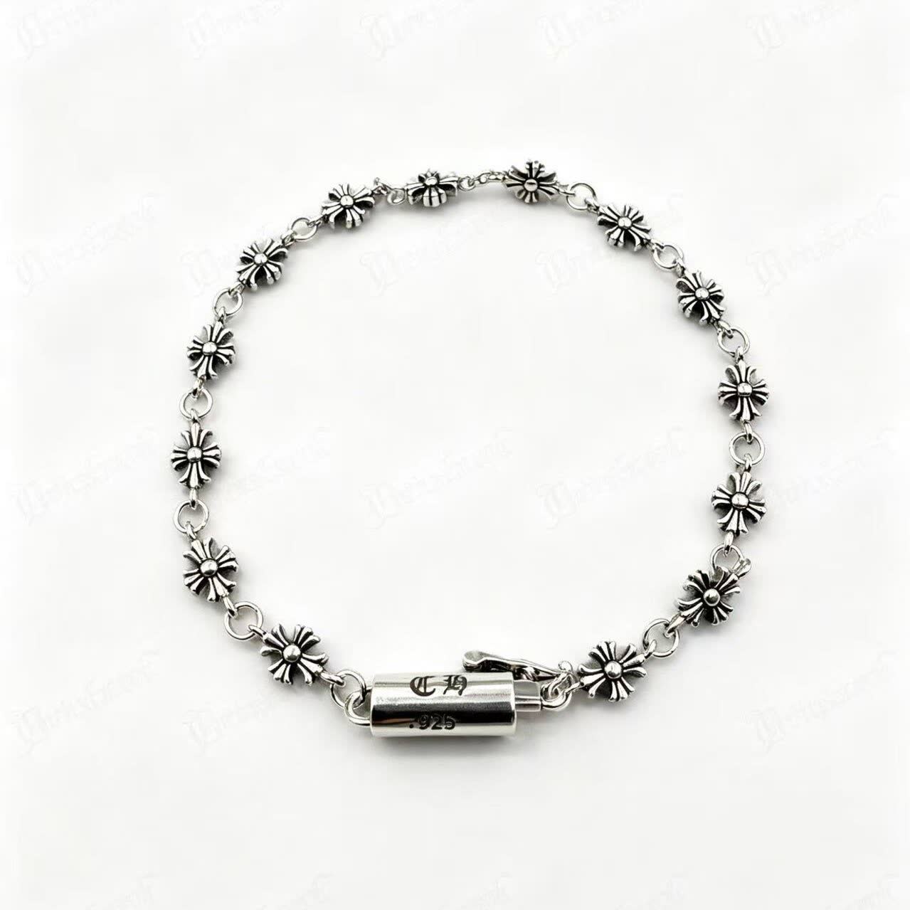 Chrome Hearts Sterling Silver Flower Bracelet